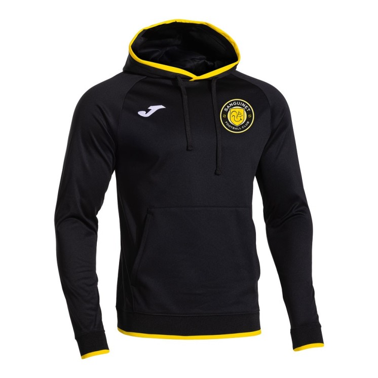 Sweat à capuche Combi Premium Noir/Jaune ( coupe femme )