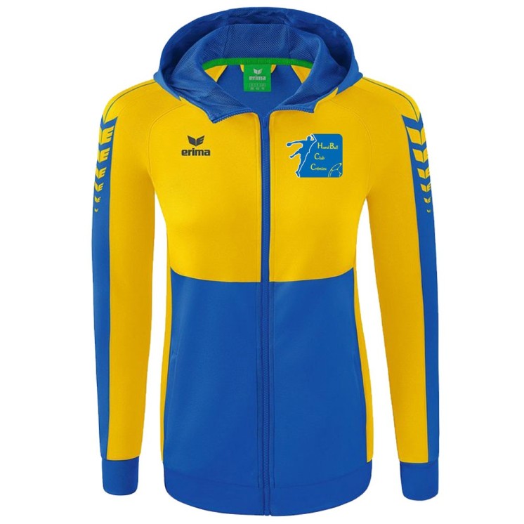 Veste à capuche d'entraînement Six Wings Femme Bleu roy/Jaune