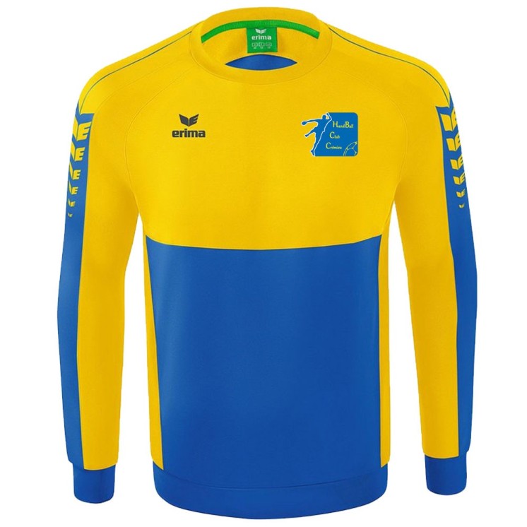 Sweat col rond Six Wings Bleu roy/Jaune ( coupe homme )
