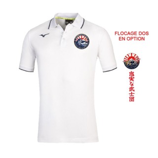 Polo Mizuno coton Blanc/Marine
