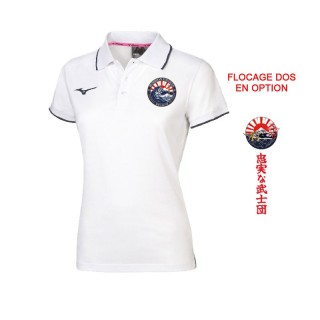 Polo Mizuno coton Femme Blanc/Marine