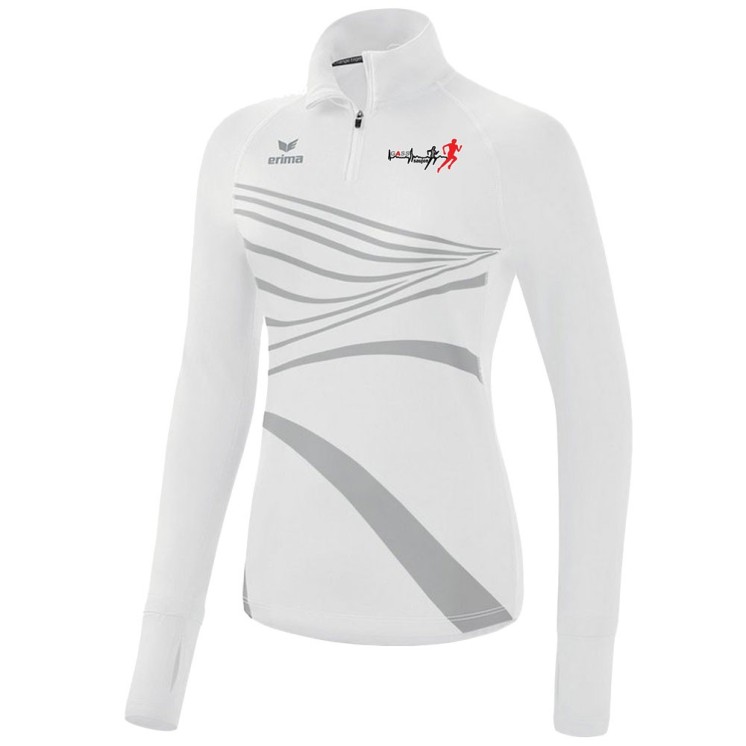 Sweat col montant Racing Femme Blanc