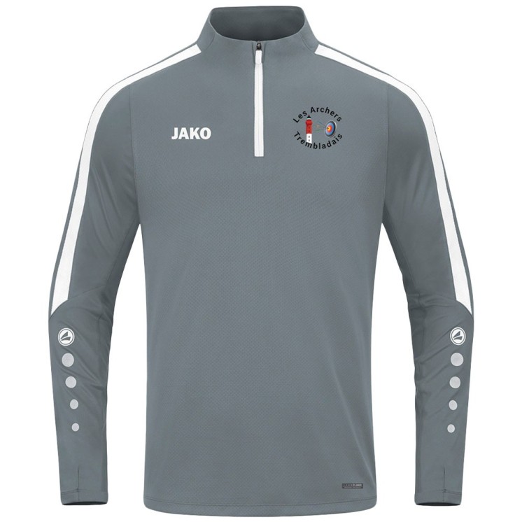 Sweat Zip Top Power Gris pierre (coupe homme)