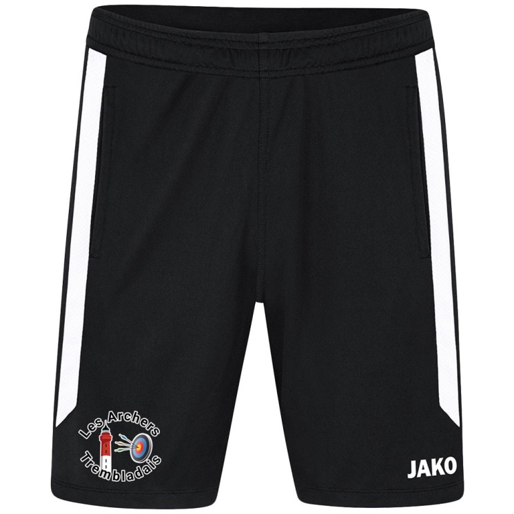 Short polyester Power Jr Noir/Blanc