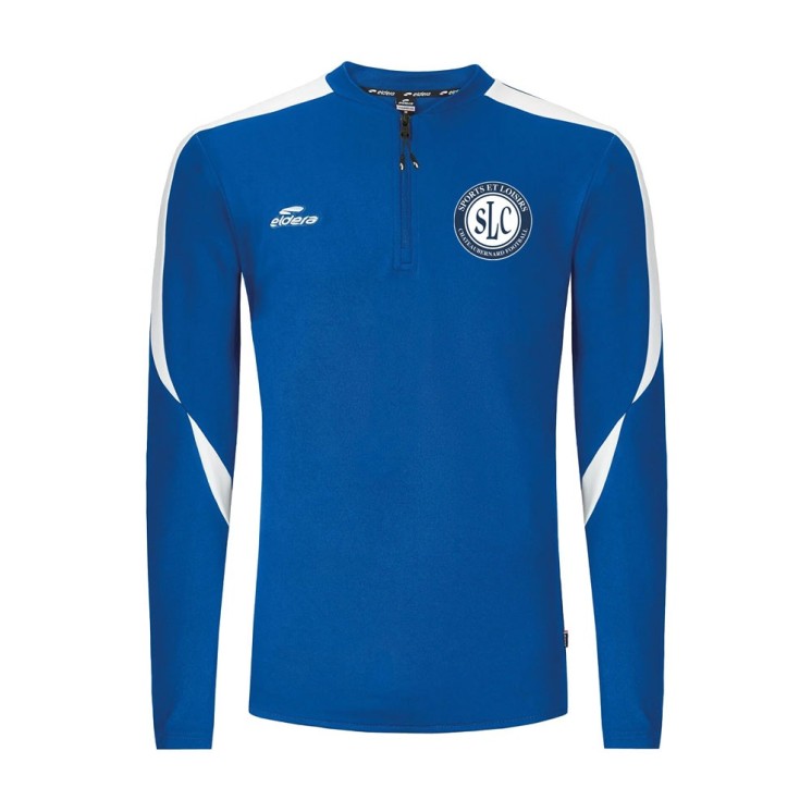 Sweat col zippé Compo Jr Bleu roy/Blanc