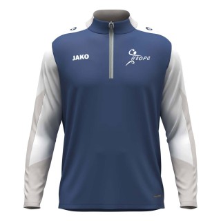 Sweat ziptop Dynamic Jr Bleu nuit/Blanc/Gris claire