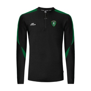 Sweat col zippé Compo Noir/Vert