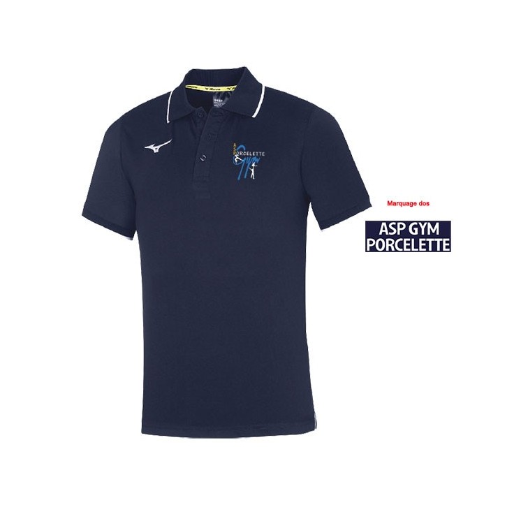 Polo Mizuno Jr Marine/Blanc