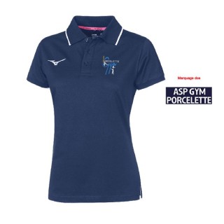 Polo Mizuno Femme Marine/Blanc