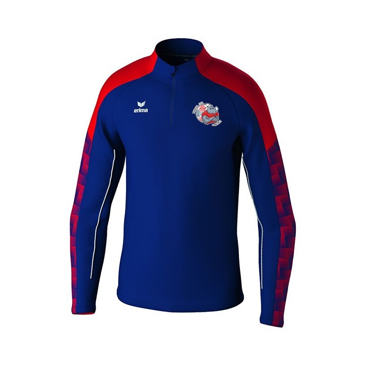 Sweat 1/2 zip d'entraînement Evo Star Marine/Rouge (coupe homme)