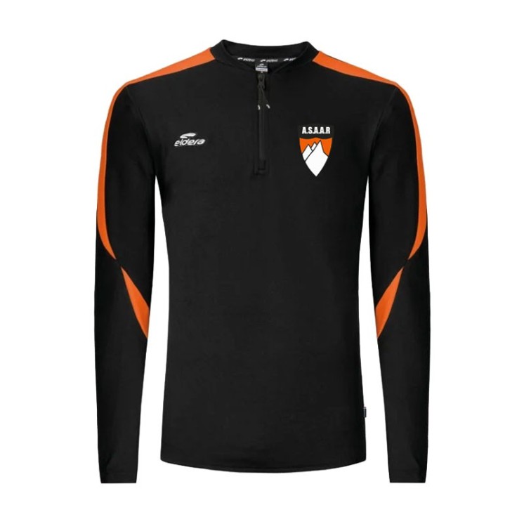 Sweat col zippé Compo Noir/Orange