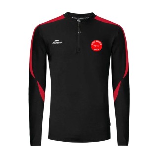 Sweat col zippé Compo Noir/Rouge