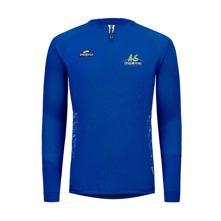 Sweat col zippé Elite Bleu roy/Blanc