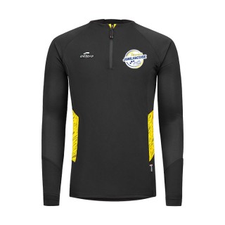 Sweat col zippé Elite Noir/Jaune