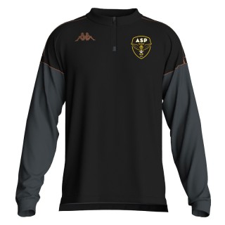 Sweat 1/2 zip d'entrainement Massolo noir/Gris foncé