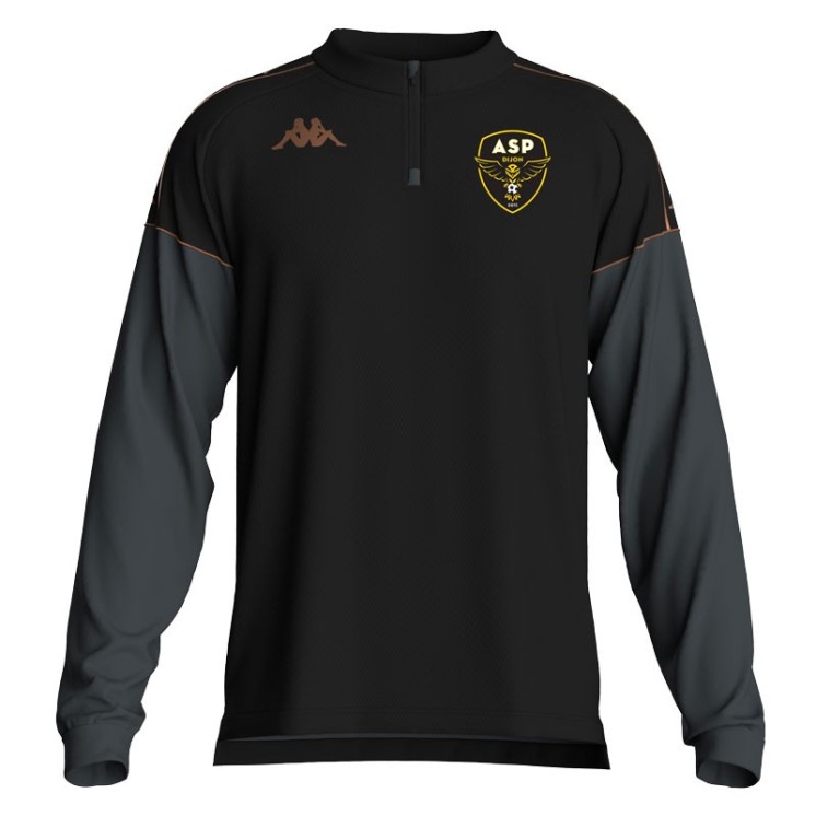 Sweat 1/2 zip d'entrainement Massolo noir/Gris foncé