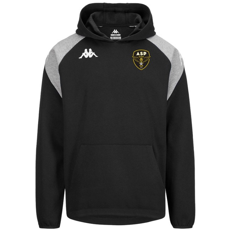 Sweat à capuche Coton Lianto Noir/8gris chiné