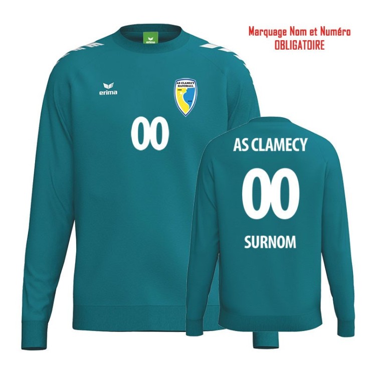 Sweat col rond Match Gardien CMPT Wings Bleu Tahitien (coupe homme)