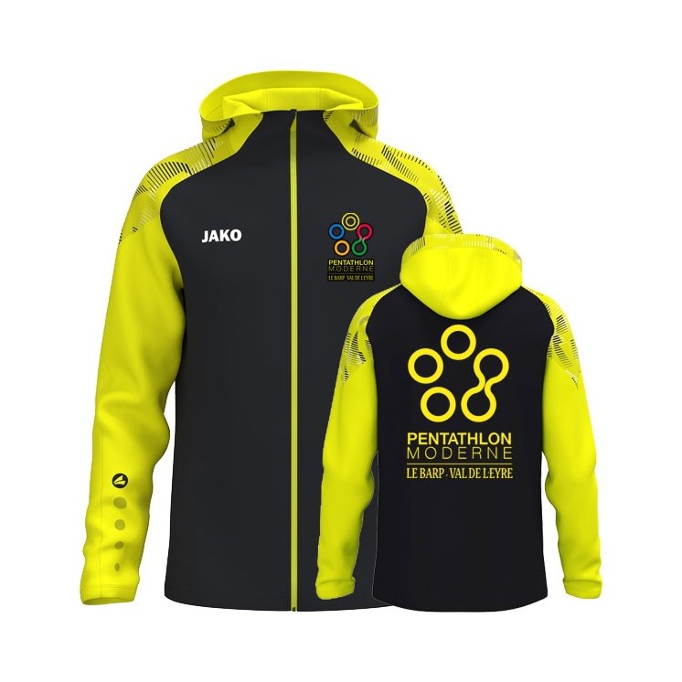 Veste à capuche polyester Sonic Noir/Jaune fluo