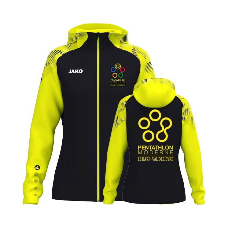 Veste à capuche polyester Sonic Femme Noir/Jaune fluo
