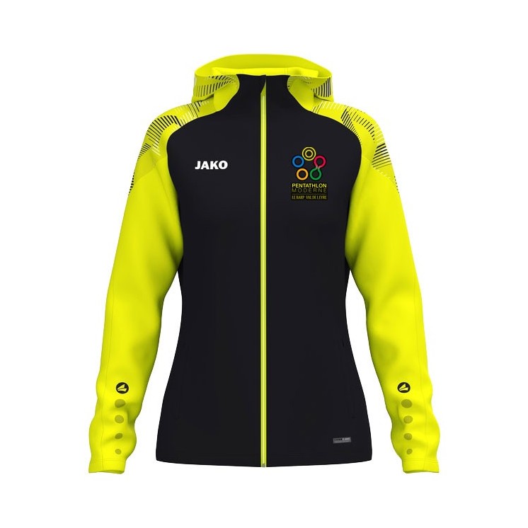 Veste à capuche polyester Sonic Femme Noir/Jaune fluo