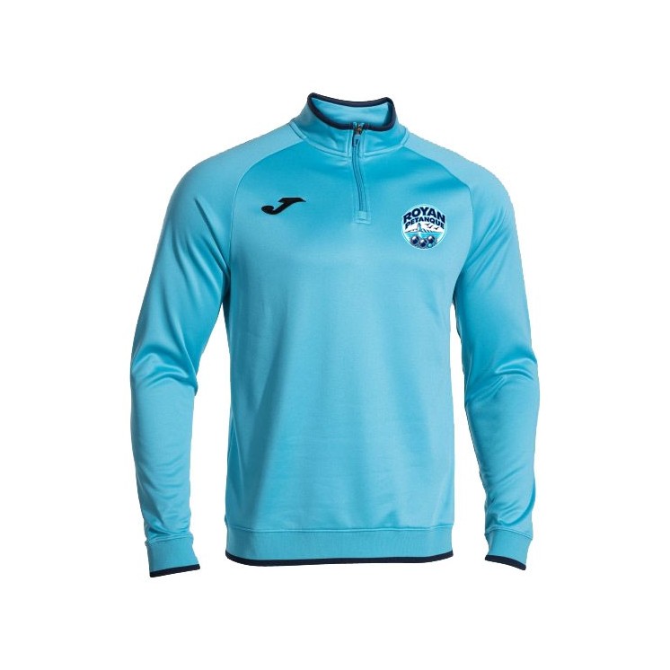 Sweat 1/2 zip combi Premium Turquoise fluo/Marine