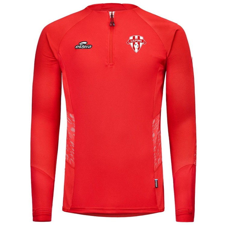 Sweat 1/4 zip Elite Rouge/Blanc