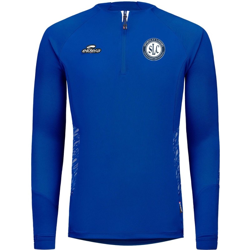 Sweat col zippé Elite Bleu roy/Blanc