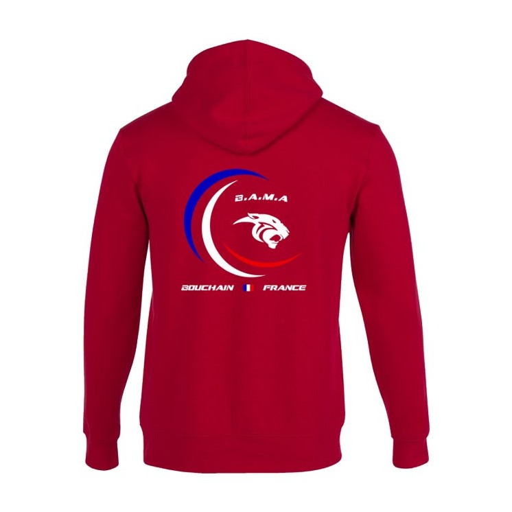 Sweat à capuche Montana Rouge ( coupe homme )