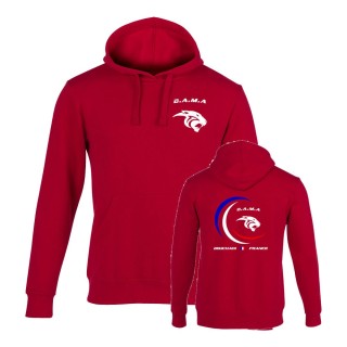 Sweat à capuche Montana Rouge ( coupe homme )